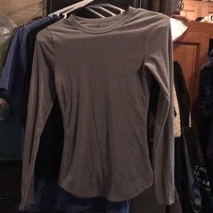 Long sleeve fitted ribbed tops-